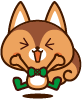 飛んで喜ぶリスのイラスト